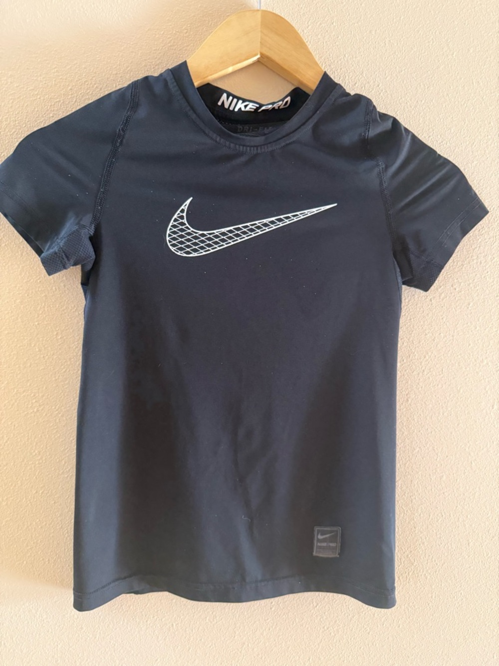 Nike Black Short Sleeve Dri-FIT Tee with White Swoosh